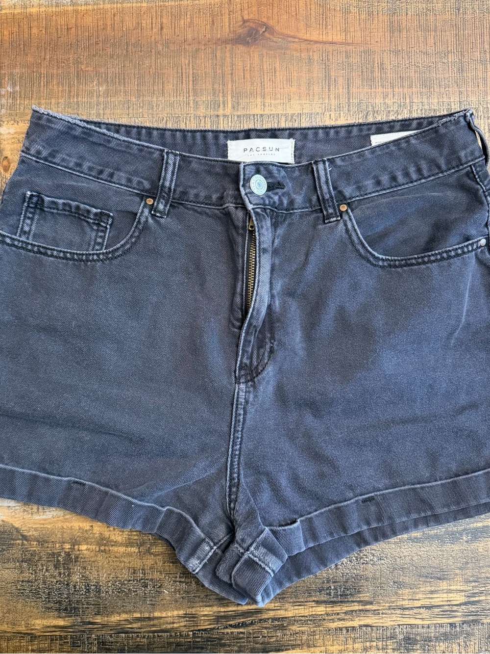 PacSun Women's High-Rise Denim Mom Shorts Black